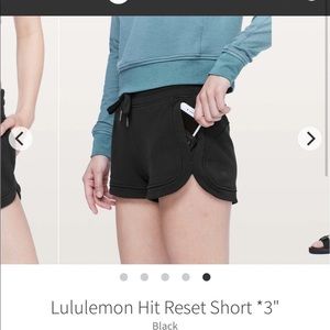 Lululemon Hit Reset 3’’ shorts size 4
